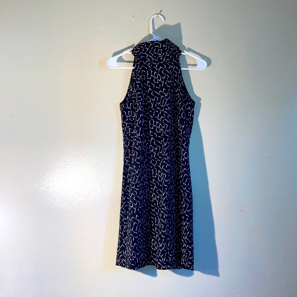 Banana Republic Black & White Geometric Neck Tie Dress Size 0